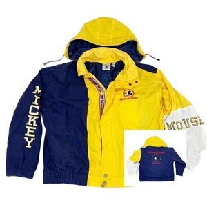 Vintage Mickey Co Jacket Large Blue Yellow Disney American Spirit